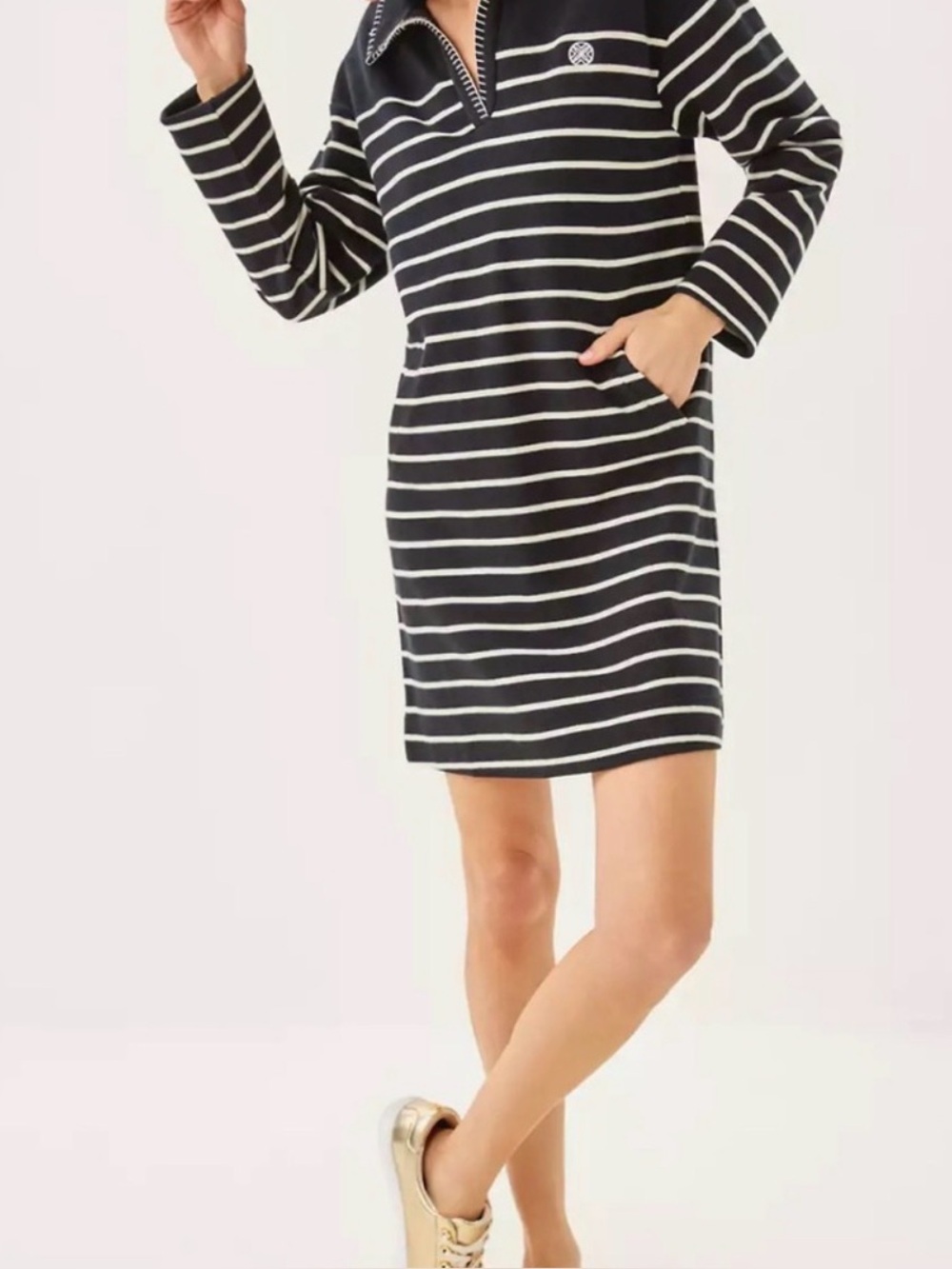 NWT Lilly Pulitzer CORVAYA TERRY DRESS “Noir Legacy Stripe” NWT sz XL ✨💲158